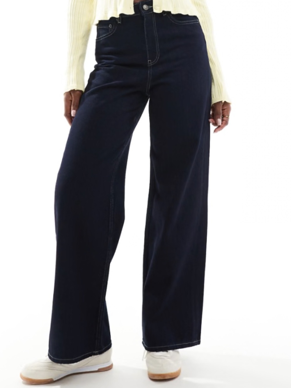 New JJXX Tokyo wide leg jeans in dark blue denim, W 29 and L 30